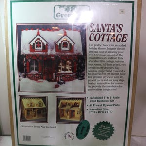 Vintage Greenleaf Santa&#39;s Cottage Dollhouse Kit: 1980s NOS Sealed