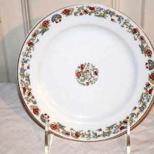 Oriental by OPCO Syracuse  - Dinner Plate - White Background - Gold Trim - Fine China