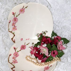Vintage Metlox Poppy Trail Peach Blossom Dessert Plates - Set of 2