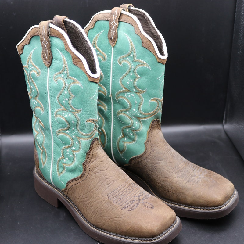 Size 38 Gypsy Boots - Mayan Magical Animals on Turquoise