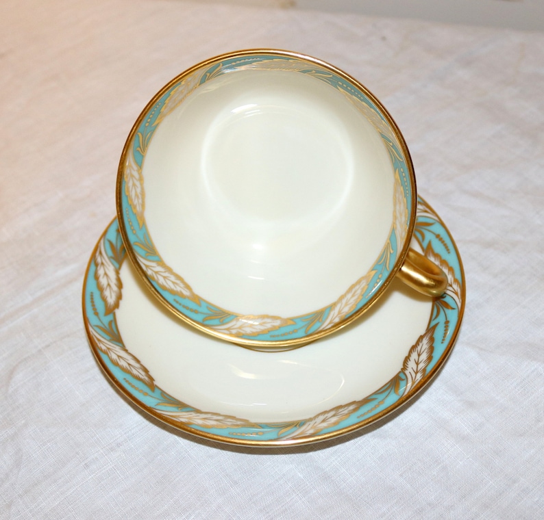Vintage Lenox bellevue Sea Green Cup & Saucer Etsy