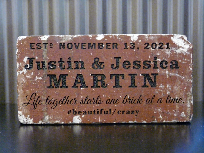 Family Name Engraved Custom Brick Gift For Home, Garden, or Office image 10