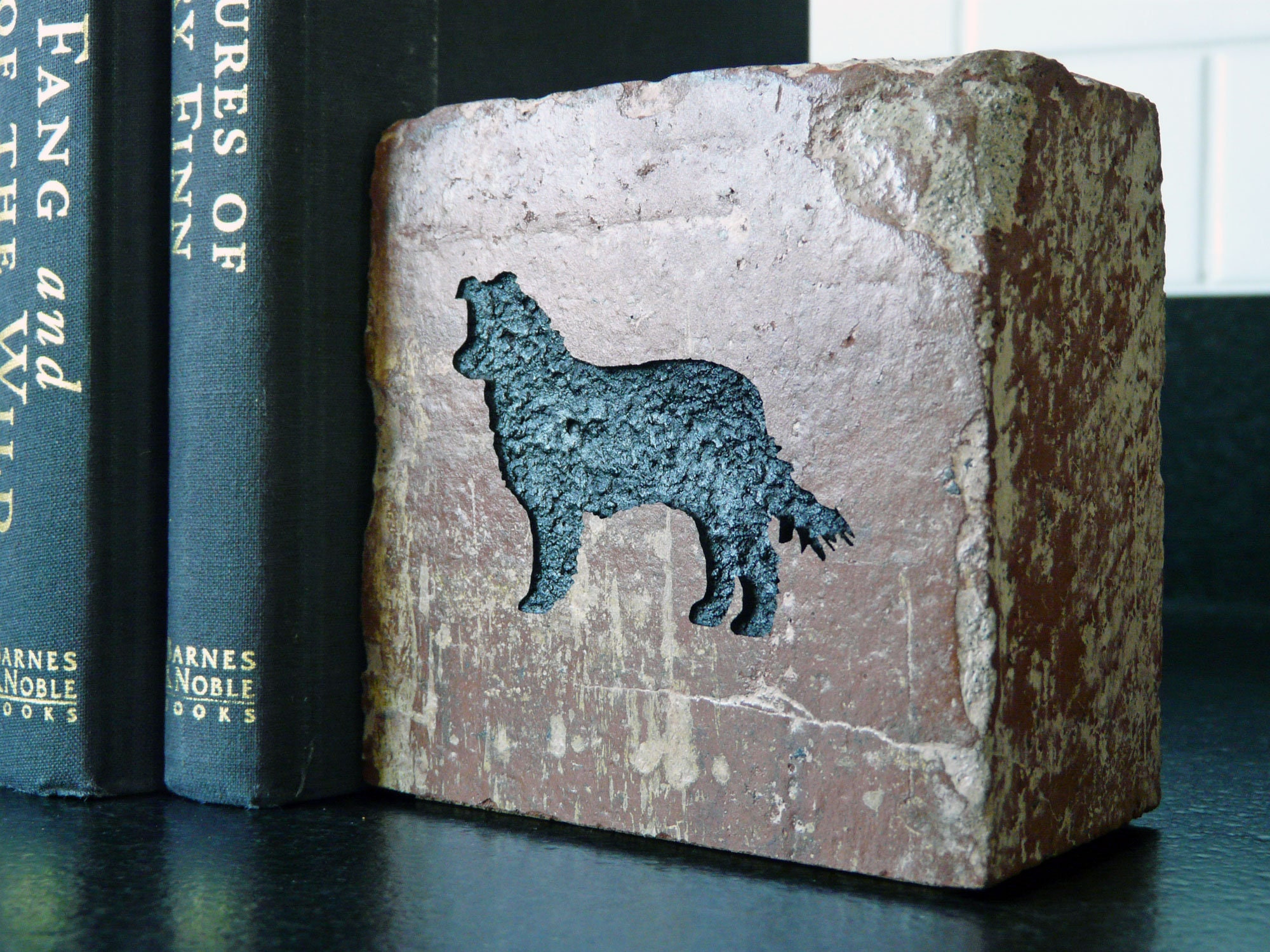 Border Collie Dog Miniature Diorama Box, Cottagecore Shelf Decor