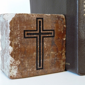 Christian Cross Red Brick Bookend