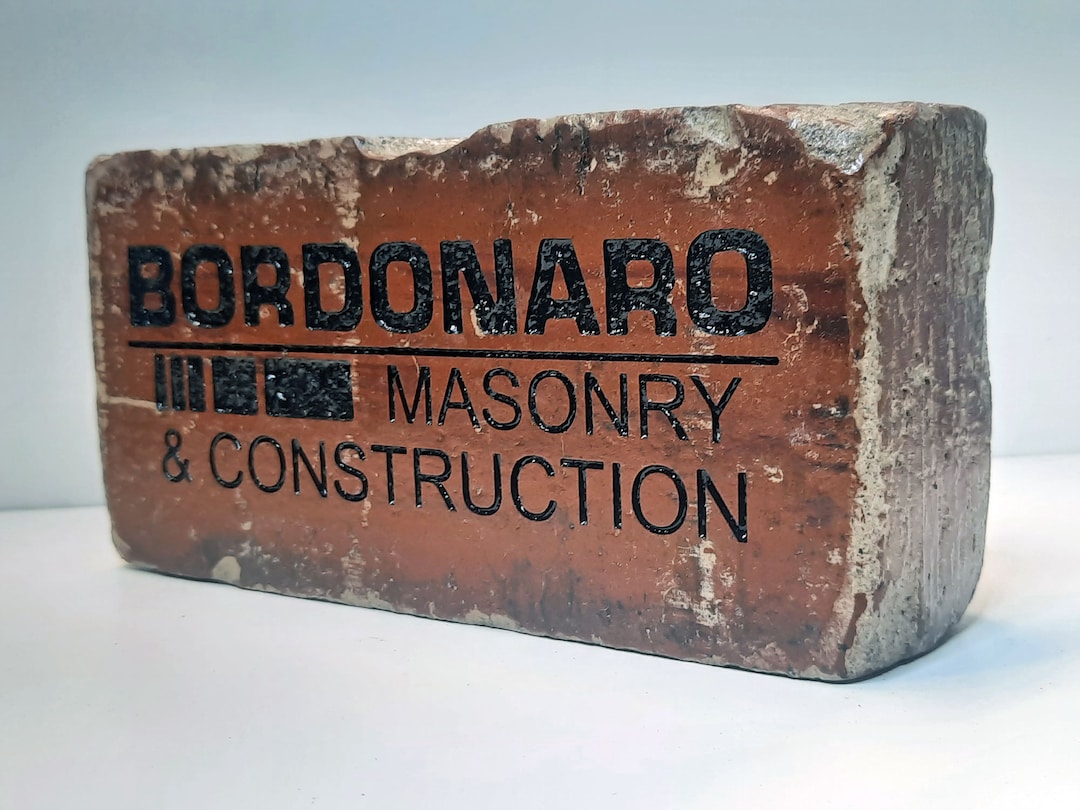Masonry Business Logo Insignia Custom Engraved Personalized Brick ...