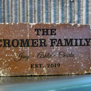 Family Name Engraved Custom Brick Gift For Home, Garden, or Office image 5