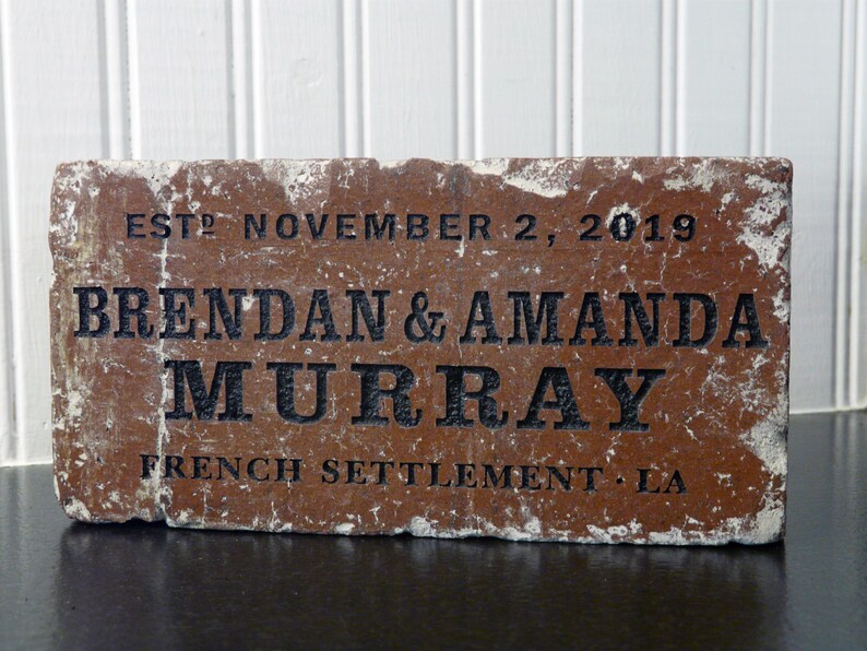 Family Name Engraved Custom Brick Gift For Home, Garden, or Office image 6