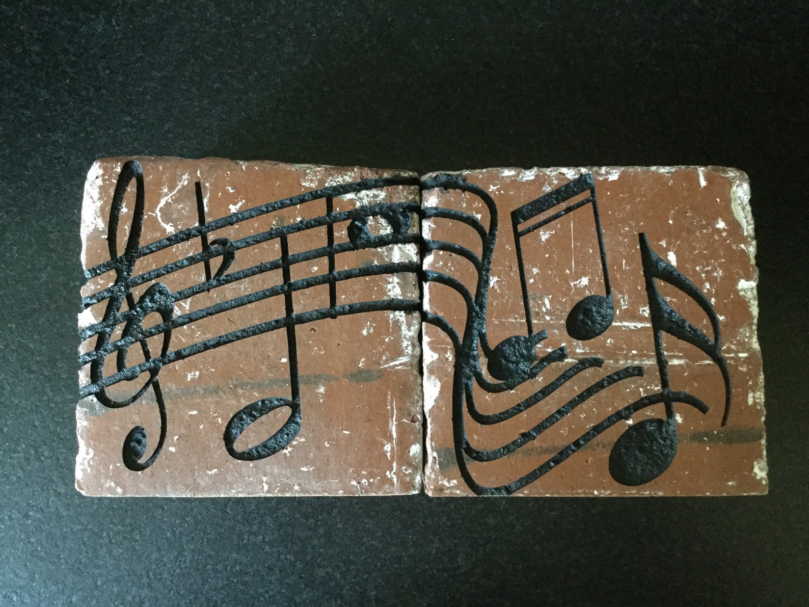 Music Engraved Clay Brick Bookends Etsy
