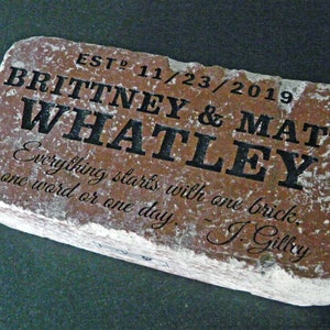 Family Name Engraved Custom Brick Gift For Home, Garden, or Office image 7