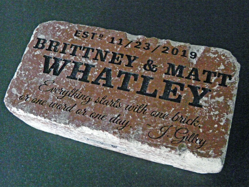 Family Name Engraved Custom Brick Gift For Home, Garden, or Office image 7