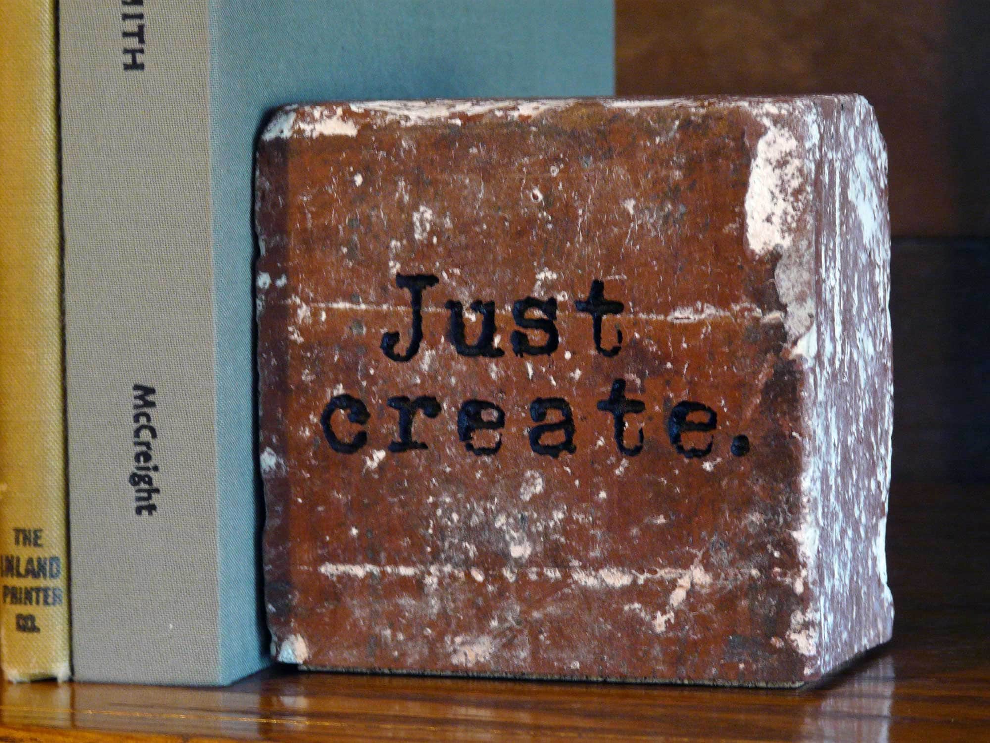 Just Create Engraved Terra Cotta Brick Bookend Gift For Author Or Artist