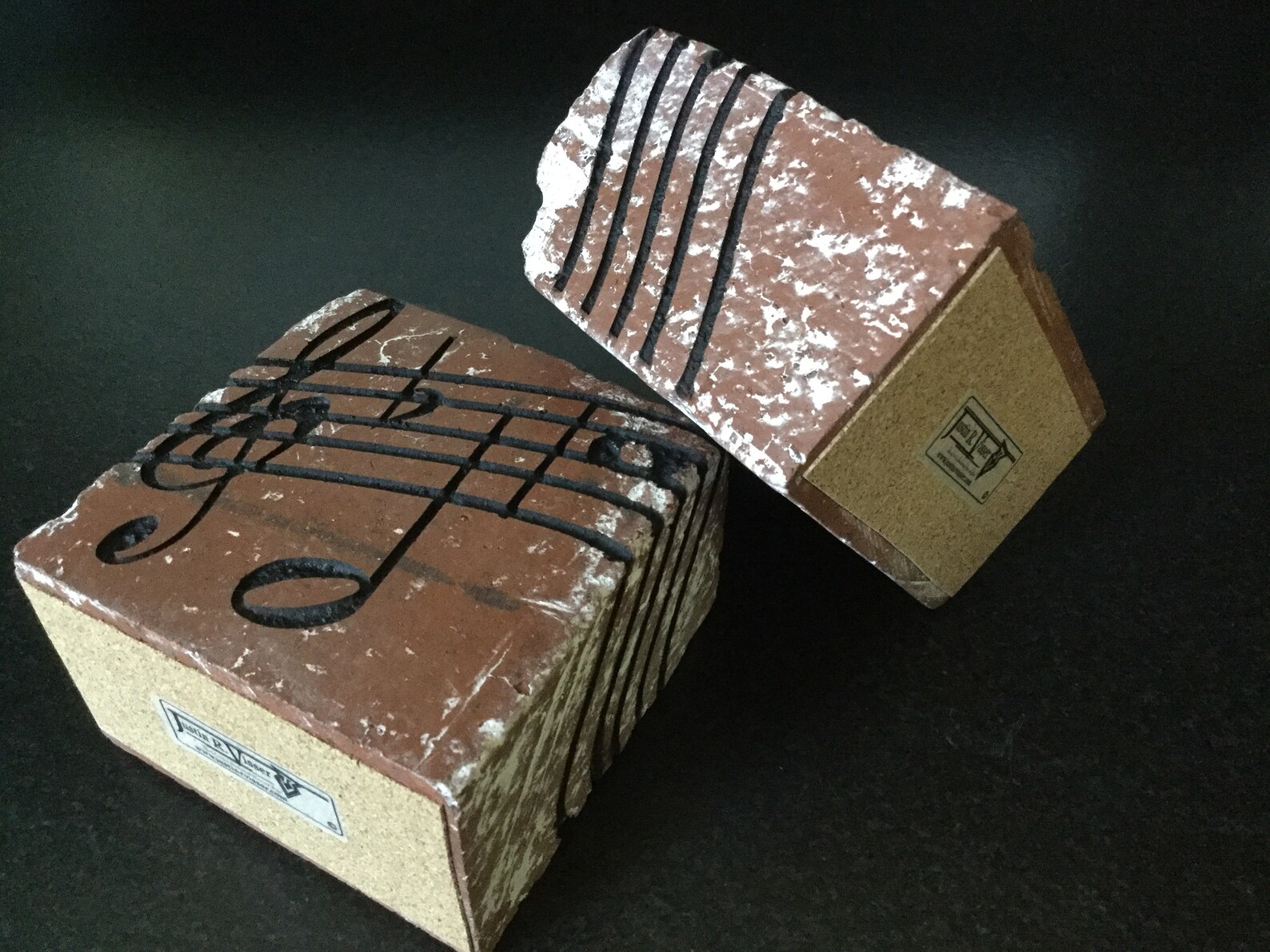 Music Engraved Clay Brick Bookends Etsy