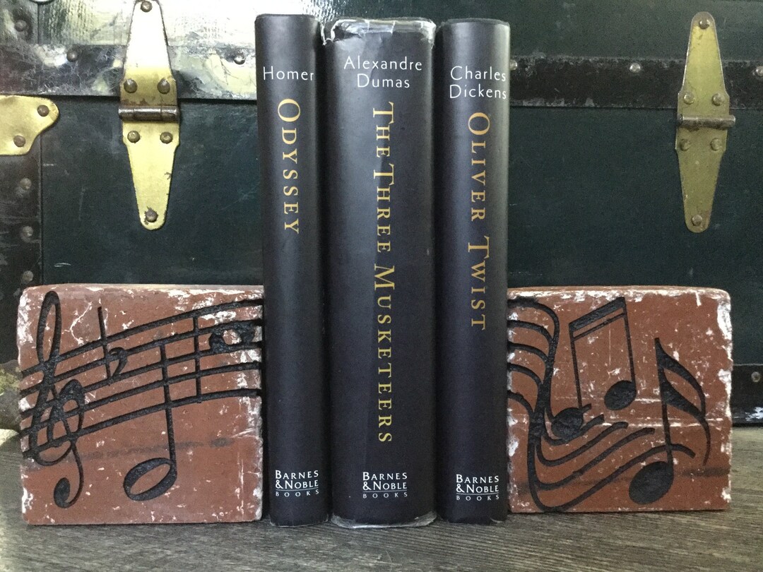 Music Engraved Clay Brick Bookends Etsy