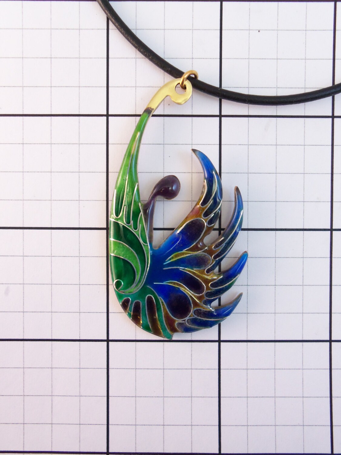 Wild Flower Enamel Pendant Vitreous enamel jewelry Etsy