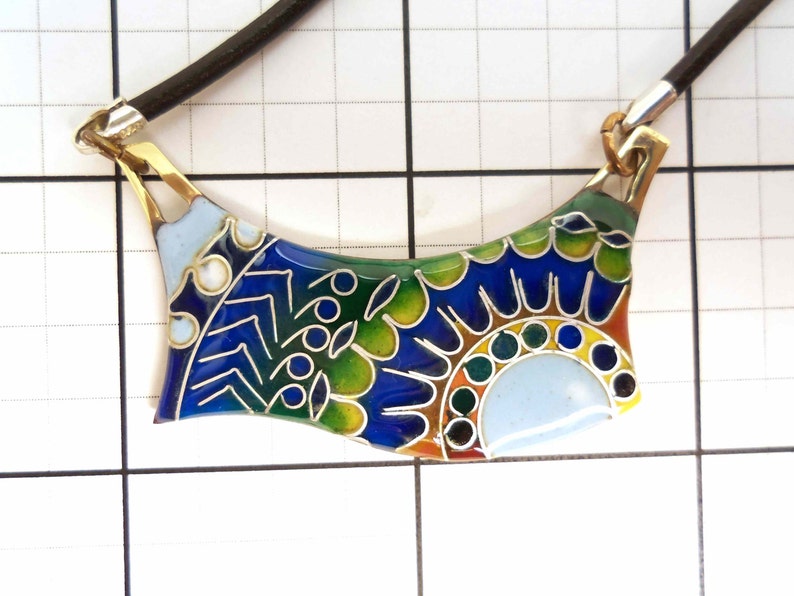 Enamel Pendant Vitreous enamel jewelry cloisonne Etsy