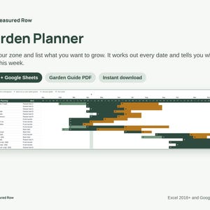 Garden Planner Spreadsheet | Vegetable Planting Calendar by Zone, Square Foot & Seed Starting Schedule | Google Sheets, Excel