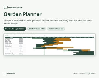 Tuinplanner spreadsheet | Groenteplantkalender per zone, vierkante meter en zaaischema | Google Sheets, Excel