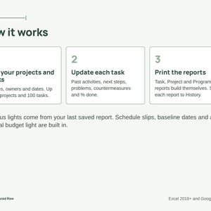 Project Status Report Template | Traffic Light RAG Dashboard, Program Rollup, PMO Report | Excel & Google Sheets image 6