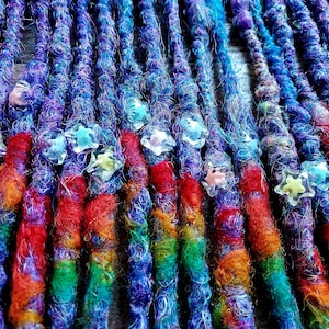 SE (Single ended )rainbow galaxt, kawaii, rainbow, rainbow, pride, purple dreads, neon, UV reactive blacklight, acid trip, festival