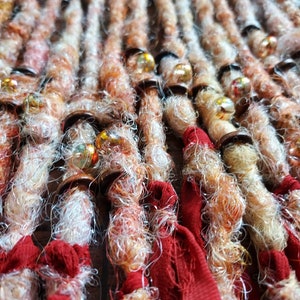 SE(single ended) Priestess , orange dreads, white dreads, blonde dreads, ginger dreads, boho dreads, wooden dread beads, glass beads
