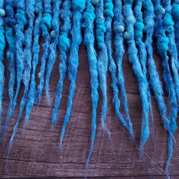 SE(single ended) Blue Razzberry taffy dreadlocks, blue dreads, candy dreads ,vegan dreads , cotton candy dreads, pastel dreads, kandi,kawaii