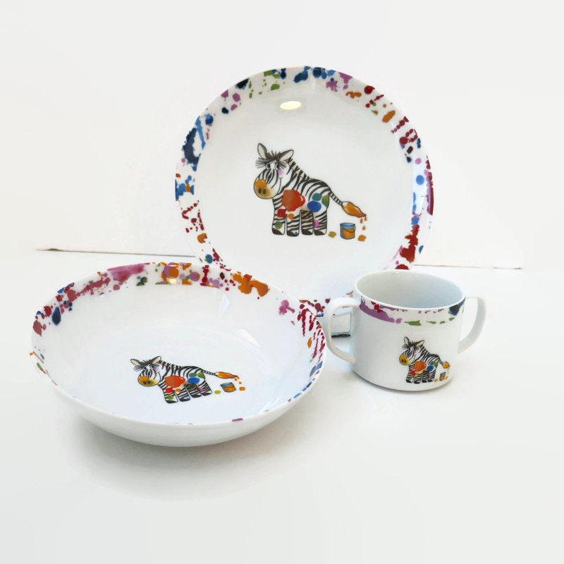 Assiette Personnalisable Le Petit Zèbre Peintre