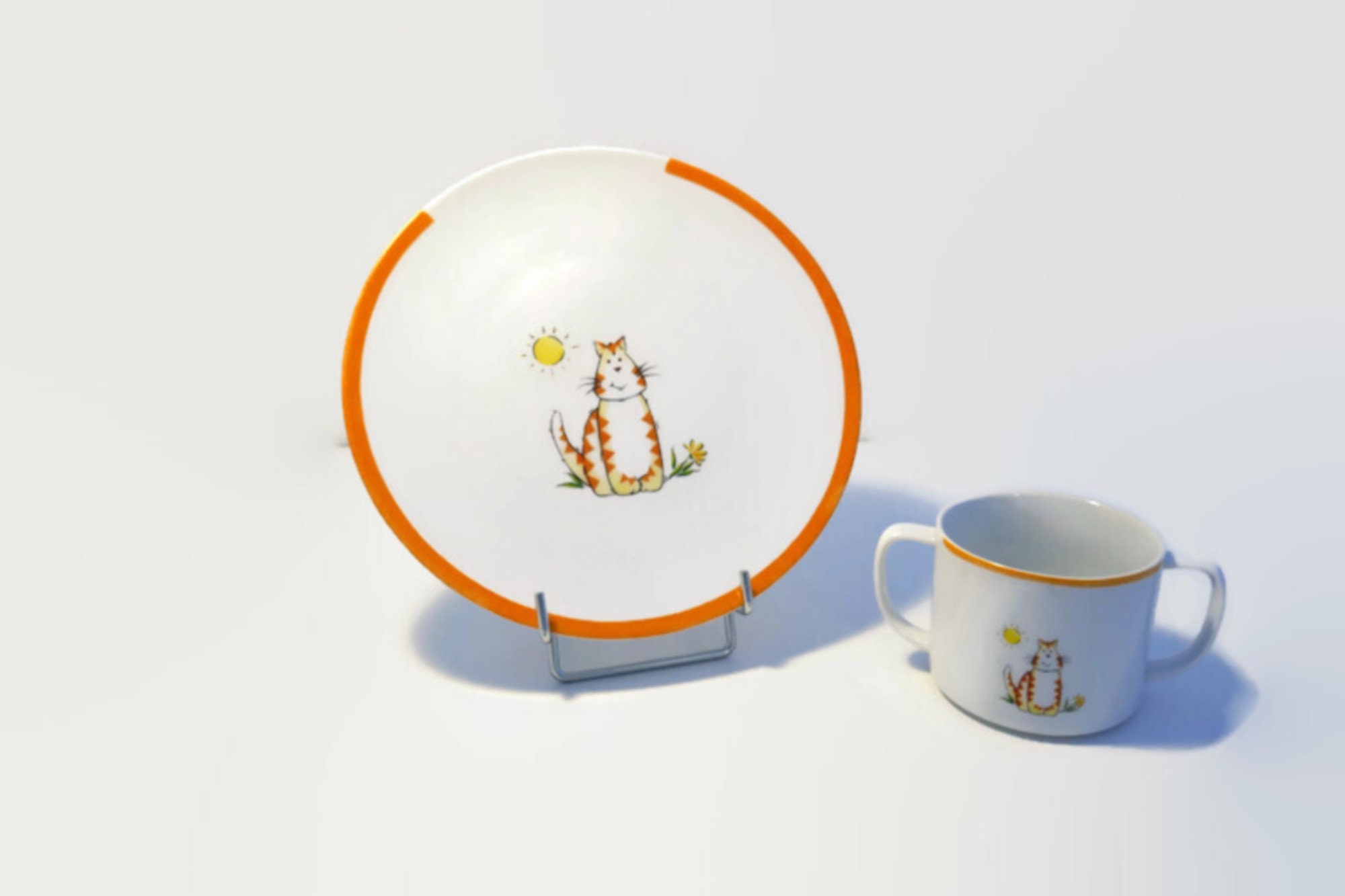 Assiette et Mug en Porcelaine Le Chat