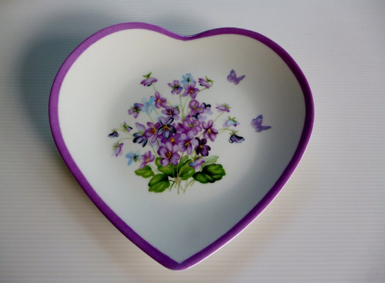 Limoges porcelain heart plate the myosotis Etsy