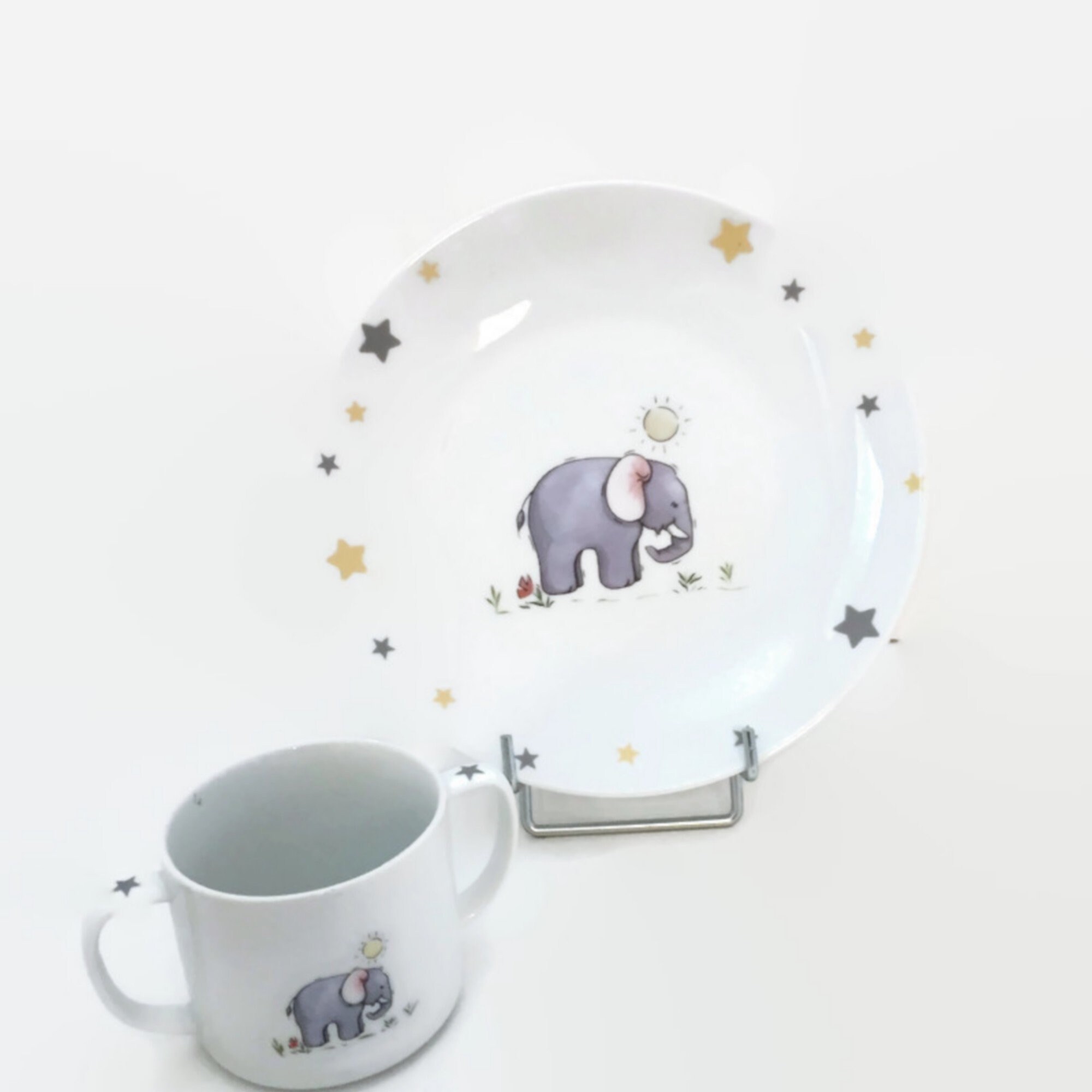 Assiette et Mug L'éléphant Dans Les Étoiles