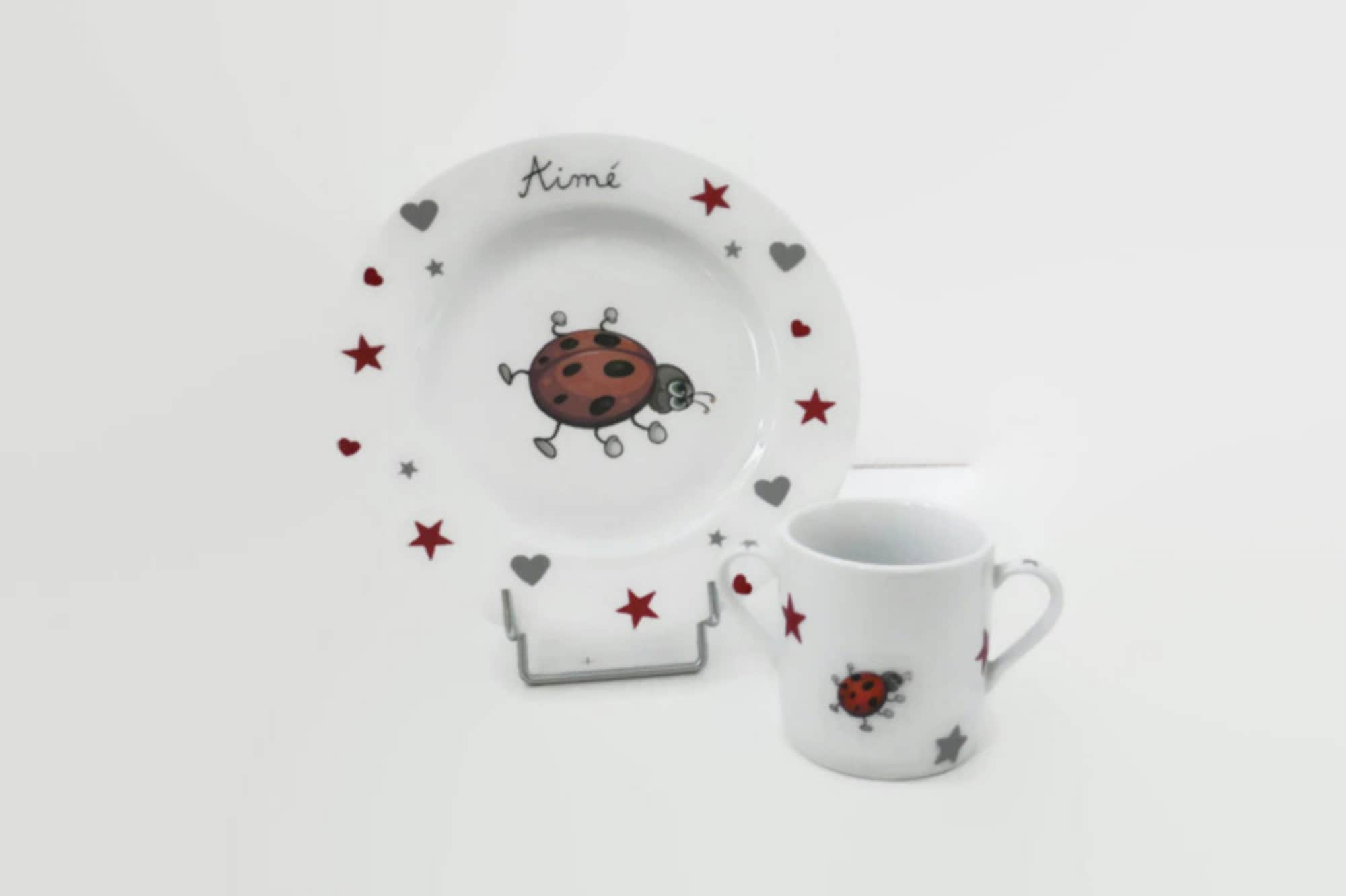 Assiette et Mug Enfant La Coccinelle