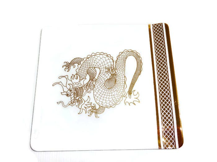 Plat Porcelaine Le Dragon Chinois