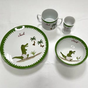 Plato infantil personalizable - el cocodrilo