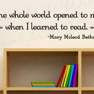 L&#39;intera parola mi ha aperto Mary McLeod Bethune lettura Boy Girl Kid a tema camera Playroom vinile citazione Wall Art Decal Sticker Decor S33