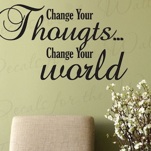 Change Your Thoughts Change World Inspirational Motivational Large Wall Lettering Decal Sticker Decor Vinyl Quote Art Saying Decoration I32