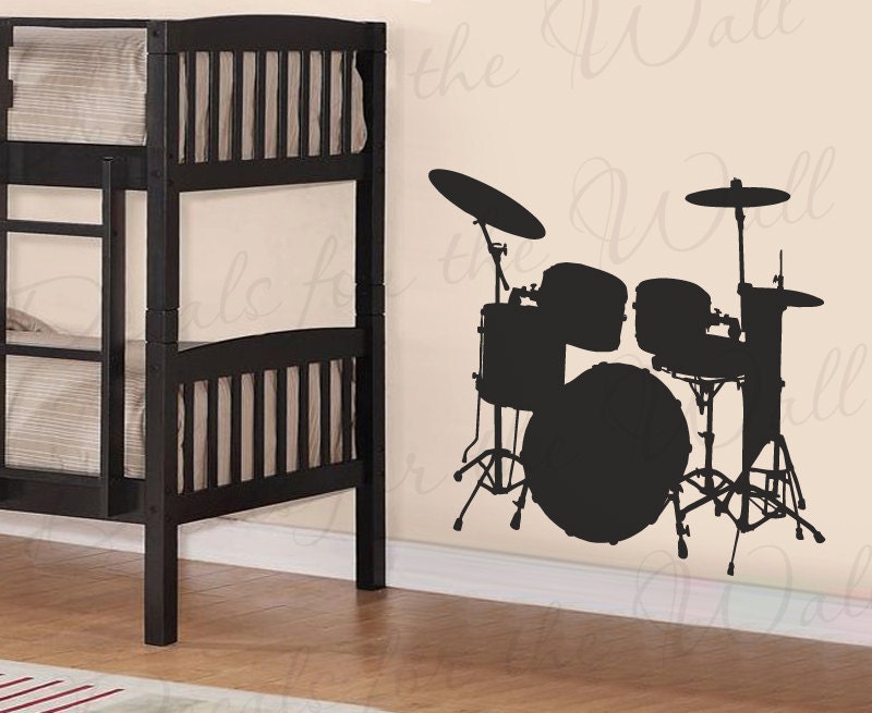 Drum Set Wall Graphic Decal Vinyl Mural Band Music Class Etsy
