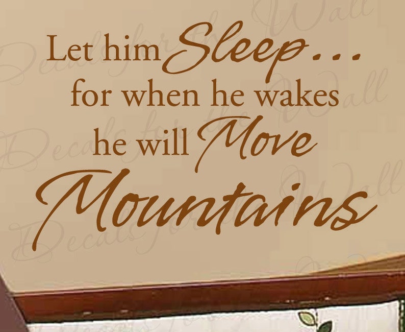 He not to sleep when father. He not to sleep when father