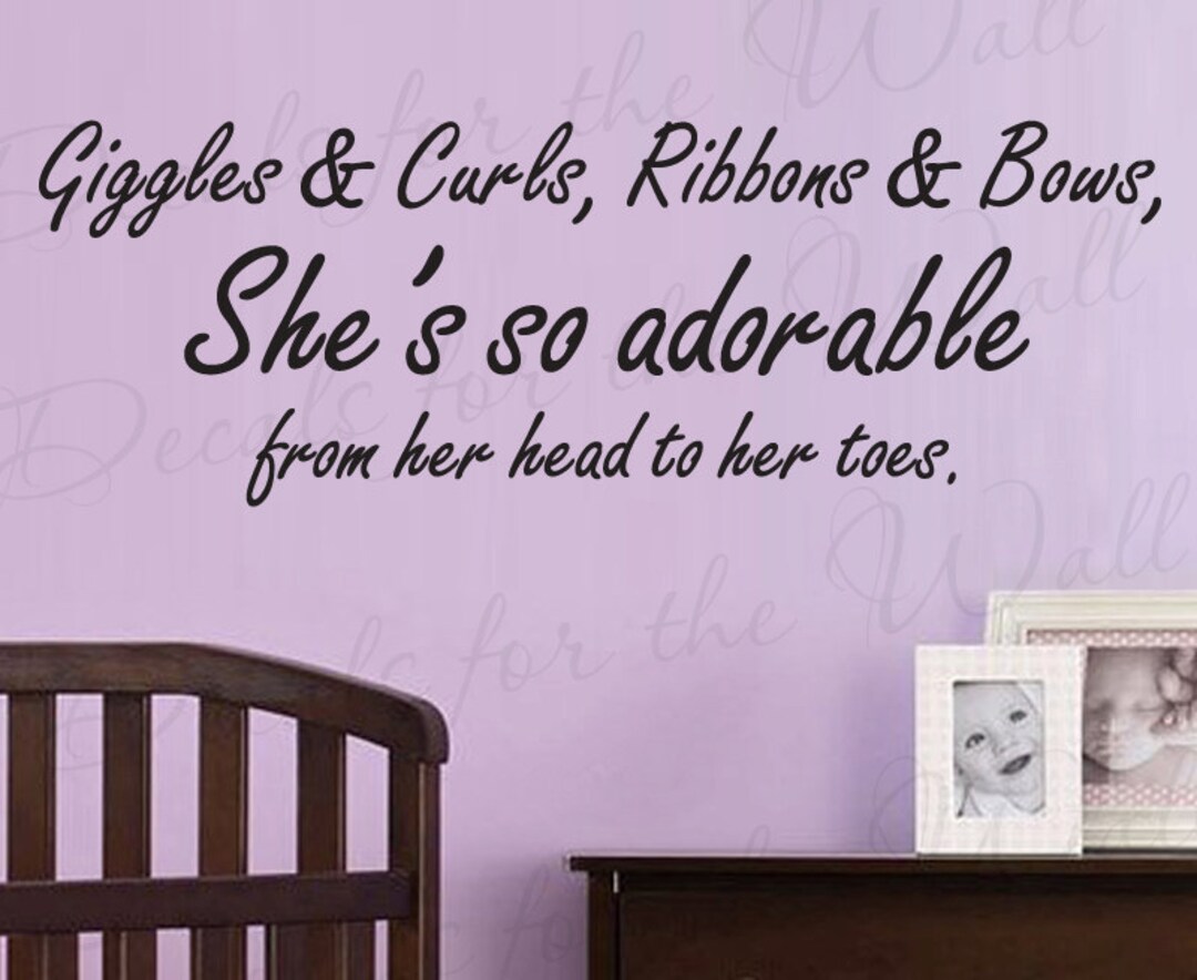 Giggles and Curls Ribbons Bows Shes so Adorable Girl Room Kid Etsy