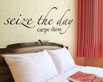 Seize Day Carpe Diem Inspirational Motivational Adhesive Vinyl Lettering Wall Decal Decoration Quote Sticker Art Mural Letters Decor IN22