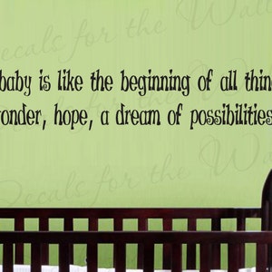 A Baby Like Beginning All Things Boy and Girl Room Kid Baby Nursery Vinyl Sticker Art Wall Decal Quote Lettering Decor Saying Decoration K29 image 1