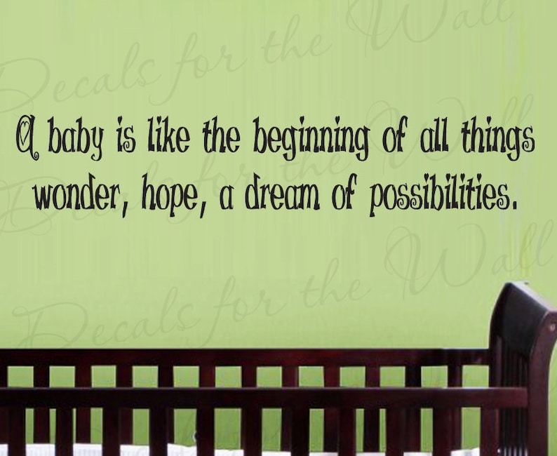 A Baby Like Beginning All Things Boy and Girl Room Kid Baby Nursery Vinyl Sticker Art Wall Decal Quote Lettering Decor Saying Decoration K29 image 1