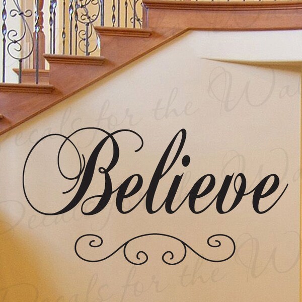 Believe Inspirational Motivationsgott Religiöse Große Wand Zitat Aufkleber Deko Schriftzug Sticker Vinyl Dekor Kunst Wandbild Buchstaben I75