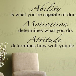 Ability What Youre Capable Doing Motivation Attitude Inspirational Motivational Vinyl Wall Decal Quote Lettering Decor Sticker Art I24