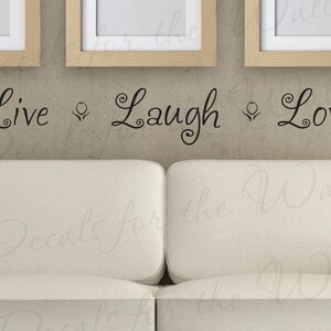 Live Laugh Love Family Home Love Living Room Adhesive Vinyl Lettering Quote Large Wall Decal Mural Sticker Decor Saying Decoration H15