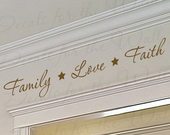 Family Love Faith Home Decorative Adhesive Vinyl Lettering Quote Wall Decal Art Sticker Decor Saying Decoration F34