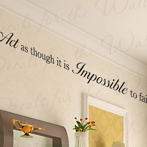 Akt dachte unm&ouml;glich Fail Office inspirierende Motivation Zitat Aufkleber Dekoration Kunst Wandbild Dekor Vinyl gro&szlig;e Mauer Schriftzug Aufkleber IN63