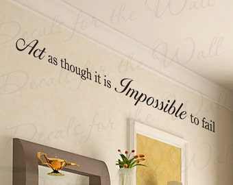 Act Thought Impossible Fail Office Inspirational Motivational Quote Sticker Decoration Art Mural Decor Vinyl Large Wall Lettering Decal IN63