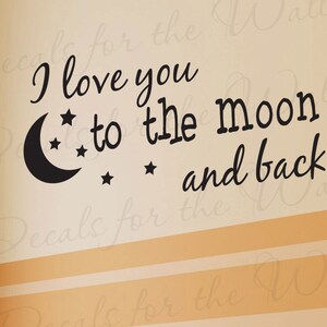 Te amo Luna y posterior niño y niña habitación niño bebé vivero pared Letras etiqueta pegatina decoración vinilo citar arte cartas de decir decoración K97