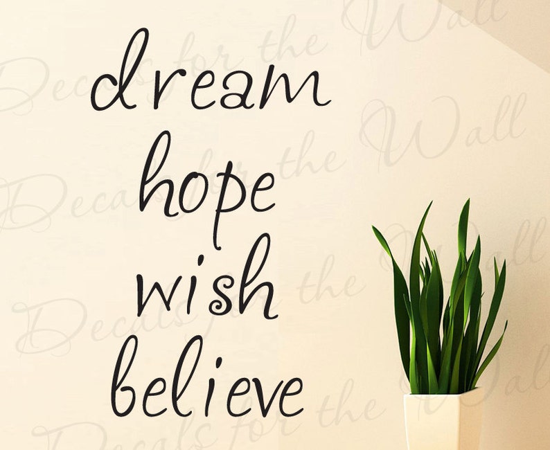 Dream Hope Wish Believe Inspirational Motivational Decorative Etsy