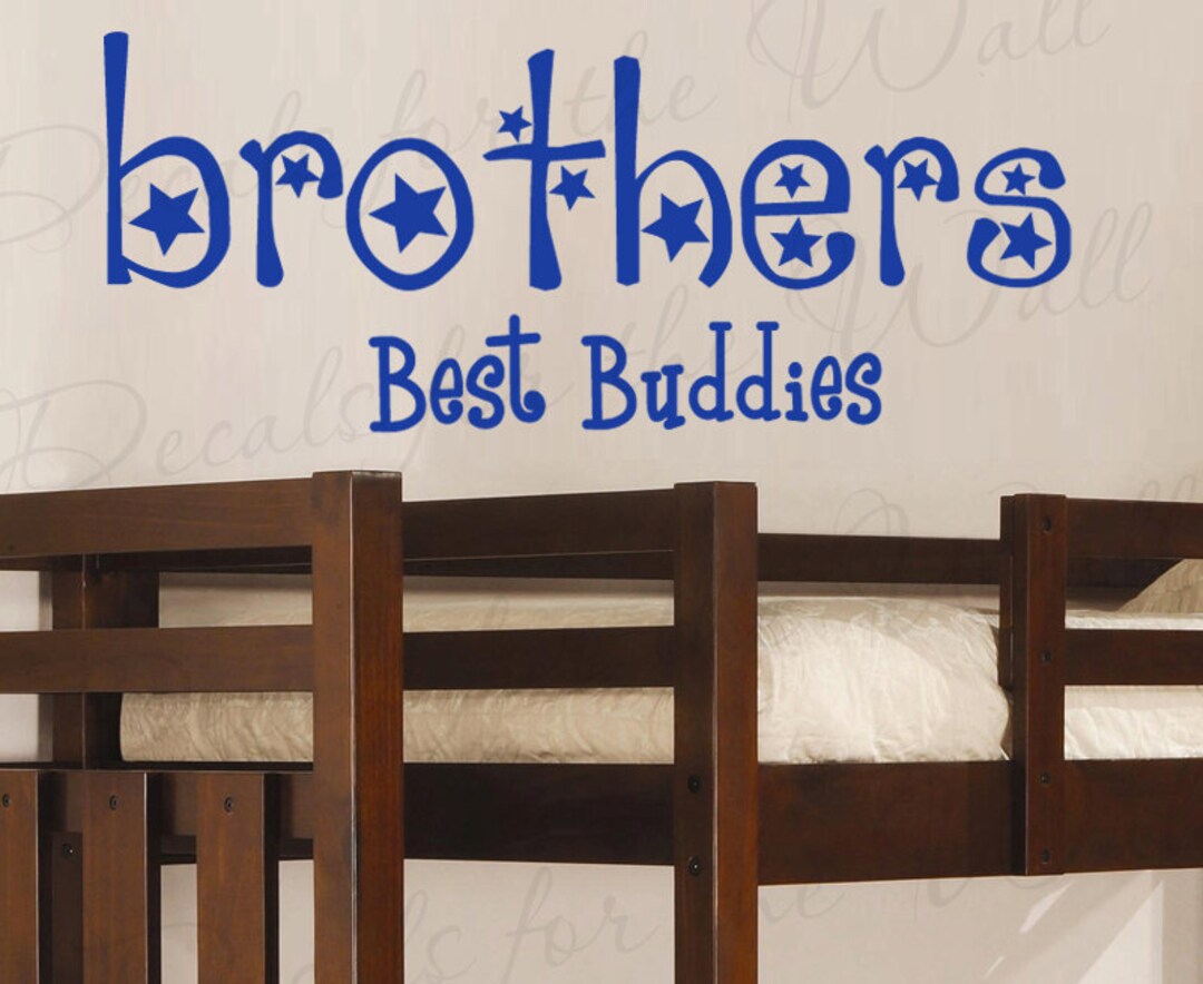 Autocollant Mural Vinyle 'Brothers Are Buddies' - Décor Chambre Garçon, Sticker Déco, Référence K84