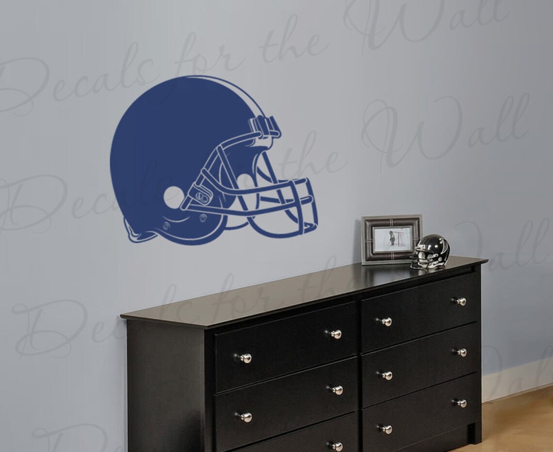 Football Helmet Wall Decal Vinyl Graphic Sports Mural Boys Etsy